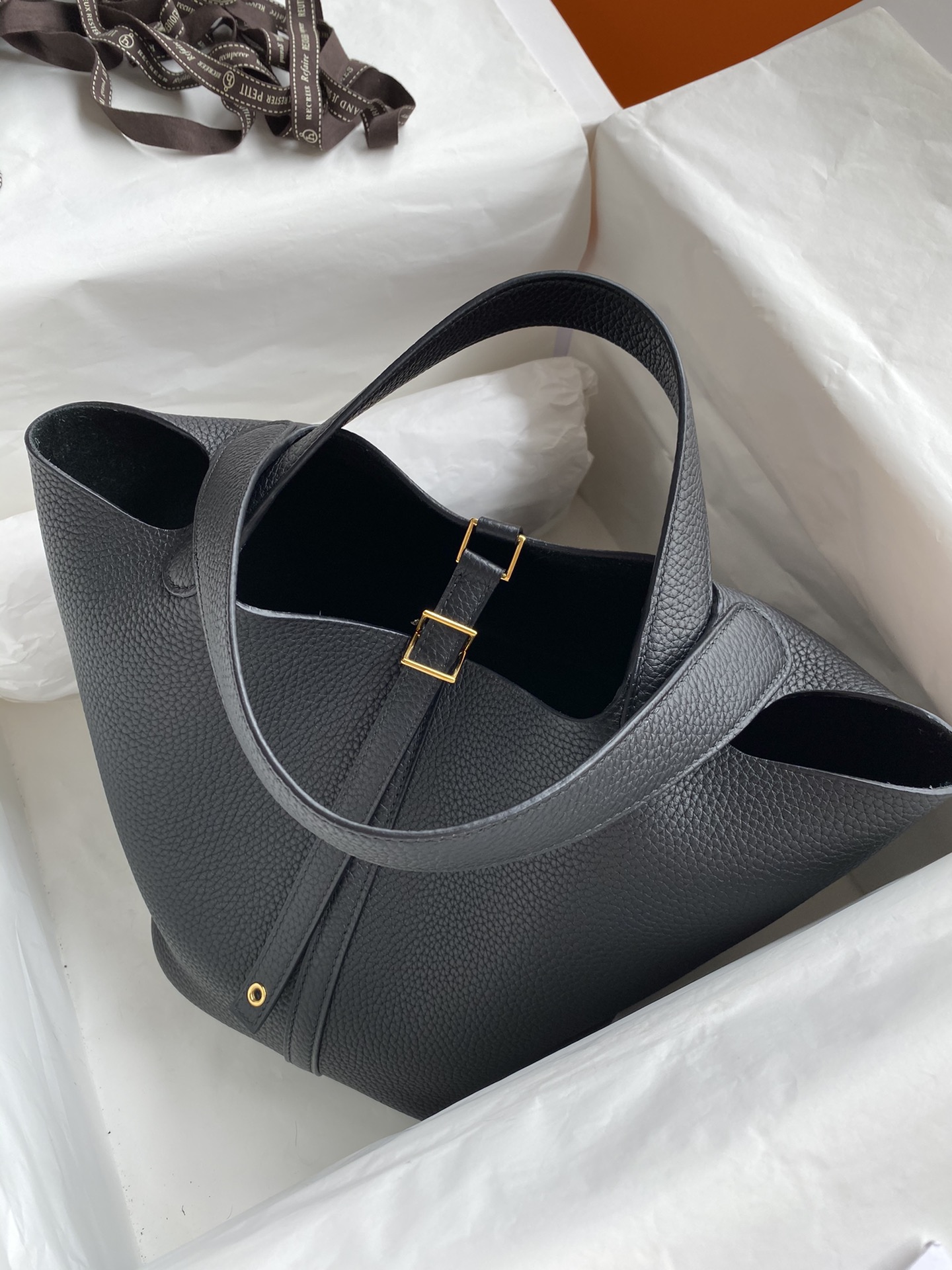 Hermes Picotin Lock 22 Bag In Black Clemence Leather